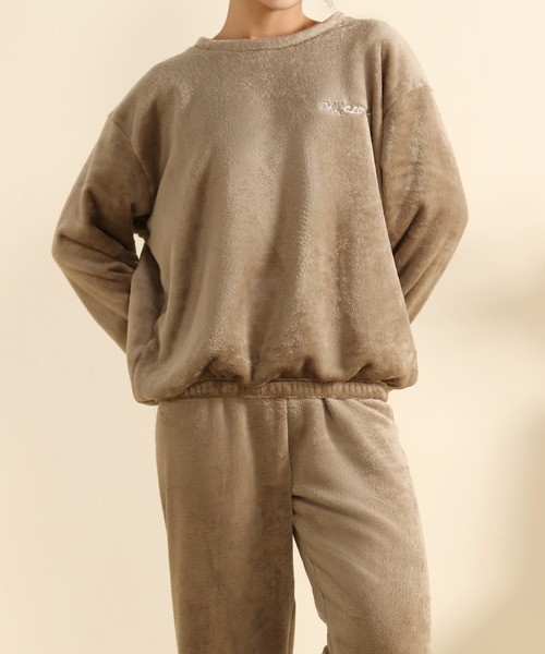 DAY CLOSET パジャマ ルームウェア レディース 長袖もこもこボアルーム