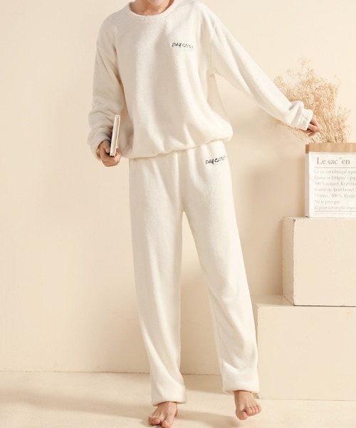 DAY CLOSET パジャマ ルームウェア レディース 長袖もこもこボアルーム