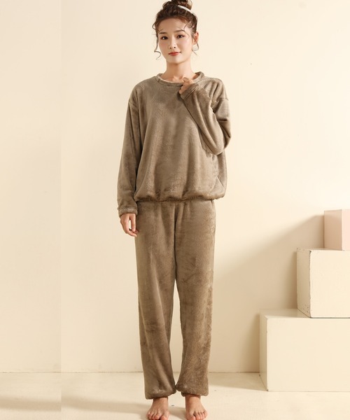 DAY CLOSET パジャマ ルームウェア レディース 長袖もこもこボアルーム