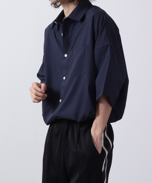 FUNALIVE シャツ とろみドロップショルダー半袖BIGシャツ メンズ
