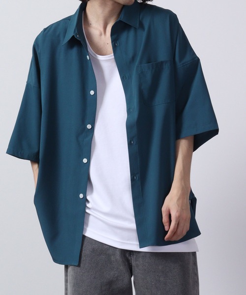 メンズ 半袖シャツ 大きめ ゆったり ドロップショルダー J00188 楽天市場】シャツ メンズ 夏 夏服 半袖 5分袖 半袖シャツ100