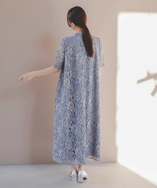 〈結婚式・パーティ〉kaene:パイピング レース Aライン ワンピース kaene ワンピース 「結婚式・パーティ」kaene:パイピング レース