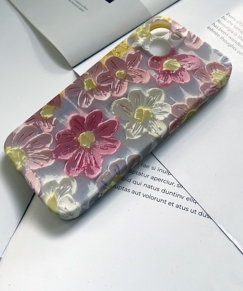 BALENCIAGA 花柄 ケース 紫 NOLITA LABORATORY スマホケース 「 NOLITA / ノリータ 」立体感 油絵