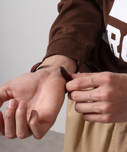 FUNALIVE ブレスレット プラスレザー バングル ナロー メンズ