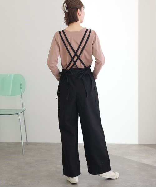 片側サロペットパンツ ElegChic サロペット オーバーオール サイドビックポケットサロペ