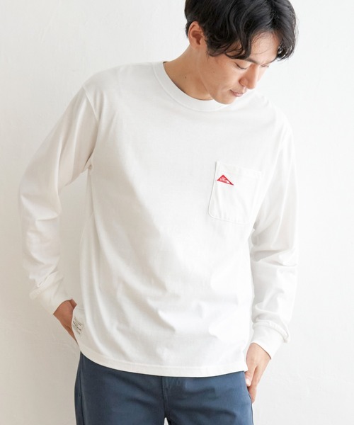 ikka tシャツ URBAN NATURE LIFE ロゴワッペンポケットロンT メンズ