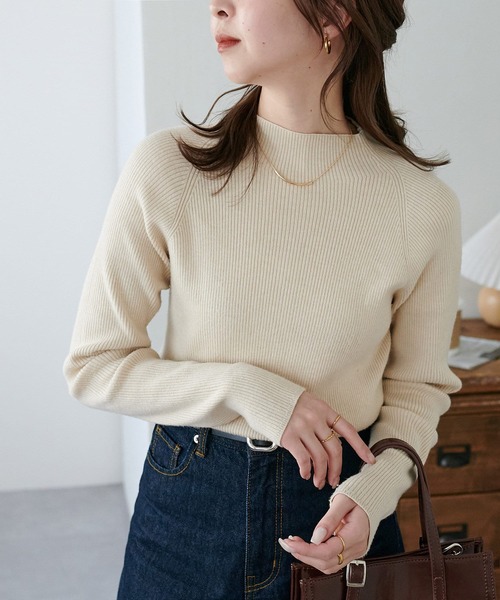コトリワークス ハイネックリブセーター ベージュ Discoat（ディスコート） ニット セーター 「新色追加」リブハイネック