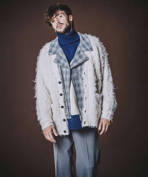 NO ID.（ノーアイディー） カーディガン 「NO ID.」Shaggy Knit V-Neck