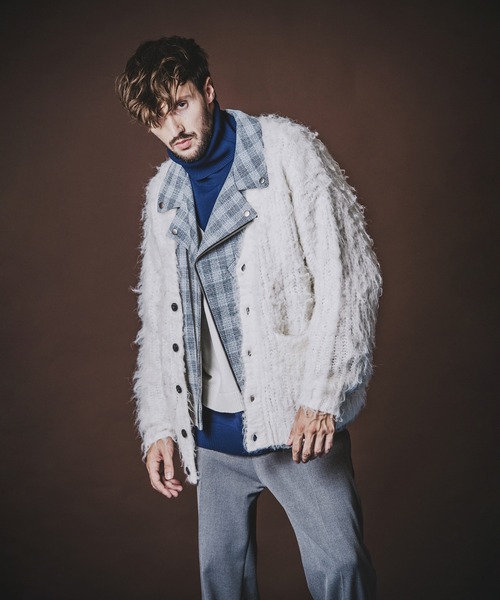 NO ID.（ノーアイディー） カーディガン 「NO ID.」Shaggy Knit V-Neck