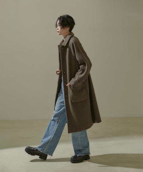 SALON adam et rope' アウター 「WEB限定」ループカットコート