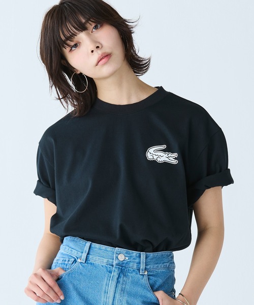 ★新品タグ付き★LACOSTE半袖Tシャツブラック(バックプリント有)ラコステ LACOSTE（ラコステ） tシャツ 「オンライン限定」LACOSTE オーバー