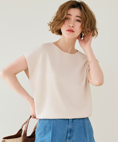 ニット セーター ドライコットンフレンチスリーブニットTシャツ レディース ドライコットンフレンチスリーブニットTシャツ（ニット/セーター