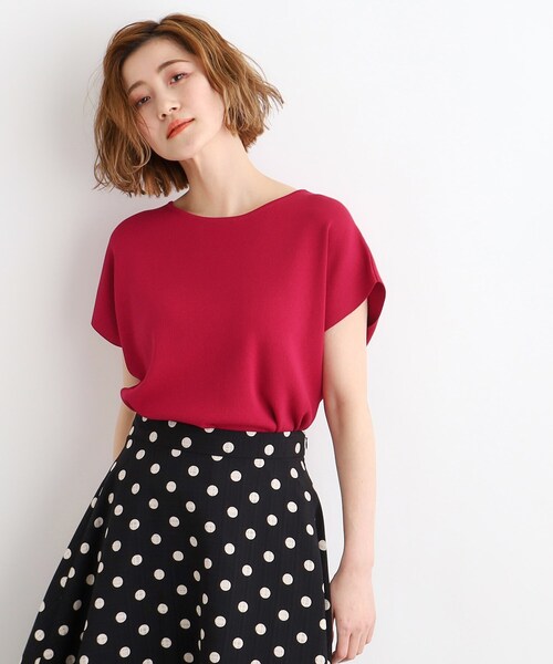 ニット セーター ドライコットンフレンチスリーブニットTシャツ レディース ドライコットンフレンチスリーブニットTシャツ（ニット/セーター