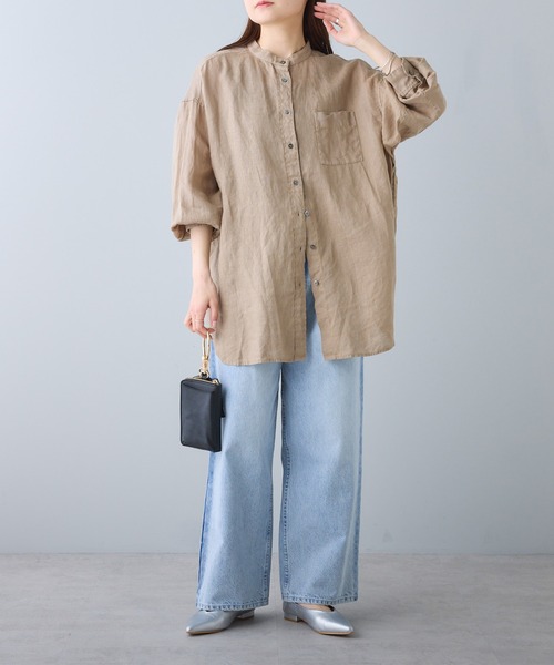 リネン100%　PUAL　CE　CIN　ブラウス　美品 pual ce cin ブラウス シャツ リネンガーゼ プルオーバー