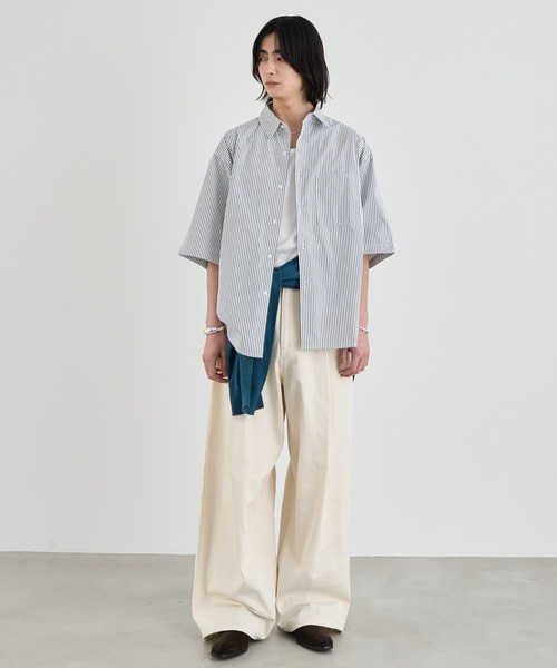 SINSS シャツ 半袖 Loose fit stripe shirts / ルーズフィット
