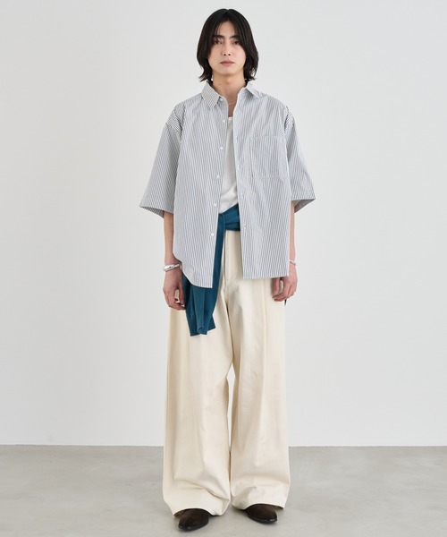 SINSS シャツ 半袖 Loose fit stripe shirts / ルーズフィット