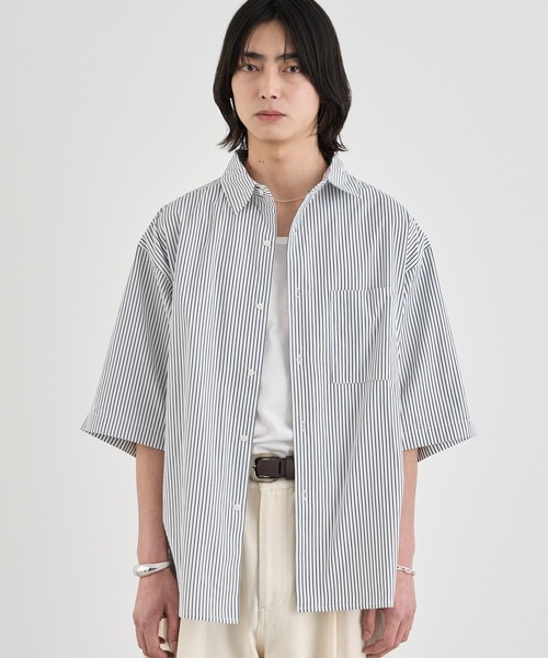 SINSS シャツ 半袖 Loose fit stripe shirts / ルーズフィット
