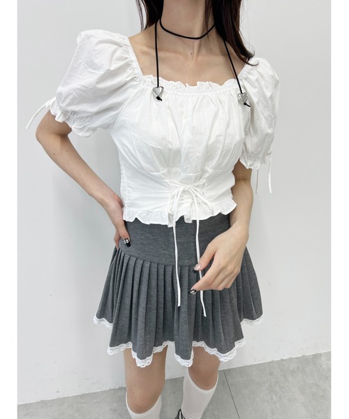 ブラウス シャツ 「PHILLY」パフスリーブビスチェブラウス レディース