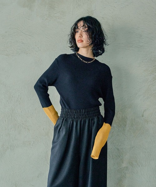 アンドマリー トップス LEPSIM（レプシィム） ニット セーター 12ゲージ配色ハイネックプル