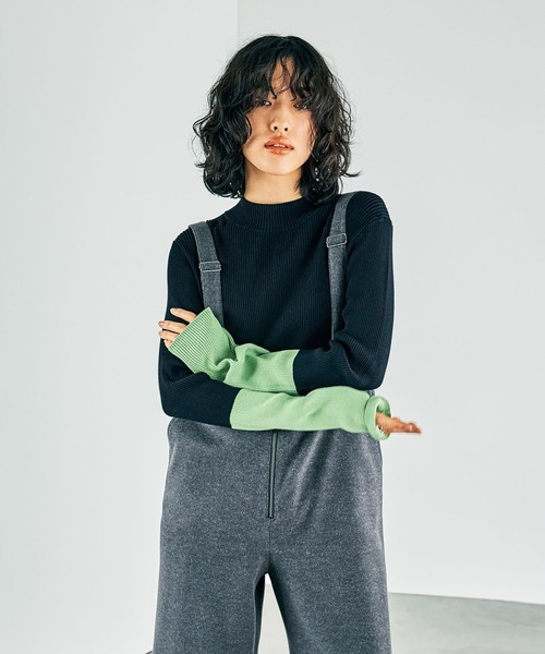 ニット セーター ハイネックプルオーバー レディース FREAK'S STORE ニット セーター ミックスケーブル タートル プル