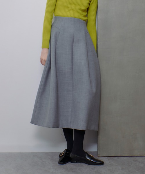 フレアスカート グレー allureville（アルアバイル） スカート ボンディングフレアースカート