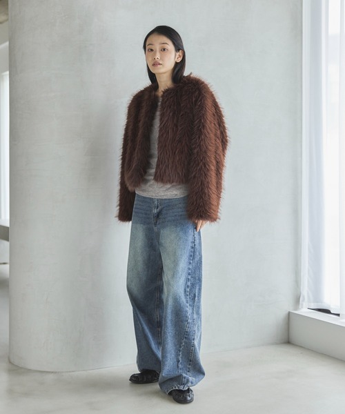 feepur（フェピュール） コート アウター フェイクファーショート