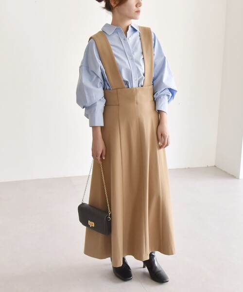 quaranciel ロング スカート quaranciel:「洗濯機可能」サスペンダー