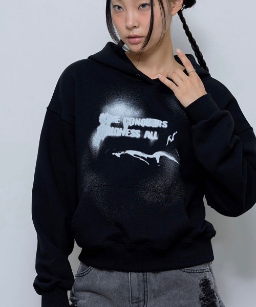パーカー 「FANCY CLUB」SPRAY LIE DOWN HOODIE レディース FANCY CLUB パーカー 「FANCY CLUB」SPRAY LIE DOWN HOODIE