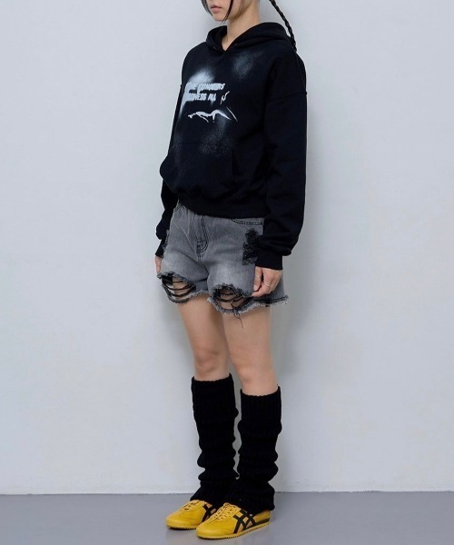 パーカー 「FANCY CLUB」SPRAY LIE DOWN HOODIE レディース FANCY CLUB パーカー 「FANCY CLUB」SPRAY LIE DOWN HOODIE