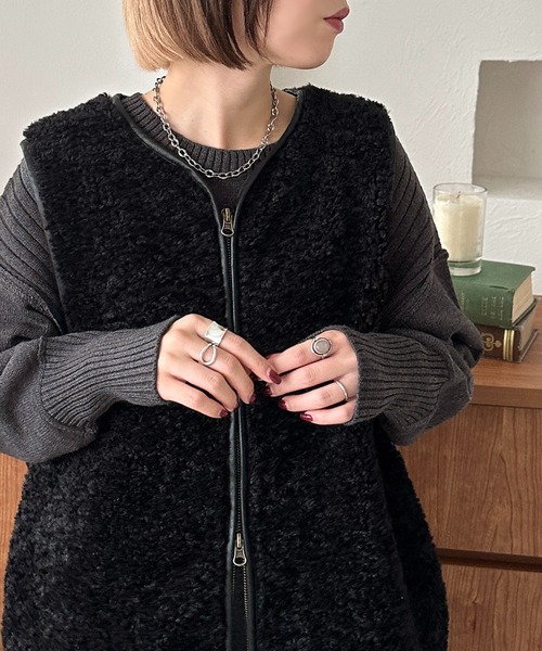 BARENA（バレナ）ボアベスト　ブラック　50 BARENA（バレナ）ボアベスト ブラック 50 New Arrivals