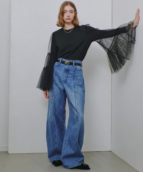 allureville ブラウス シャツ ティアードスリーブチュール