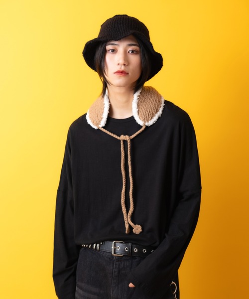 耳当て イヤーマフ an meets zakka ニット×ファーリバーシブル