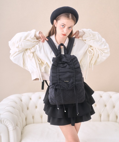 Lovilyn デイバック リュック ギャザーリボンバックパック