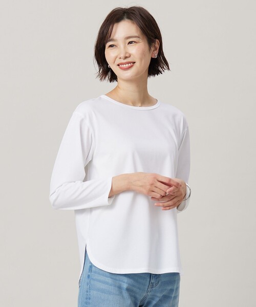 tシャツ ベーシックジャージー シャツテール カットソー レディース