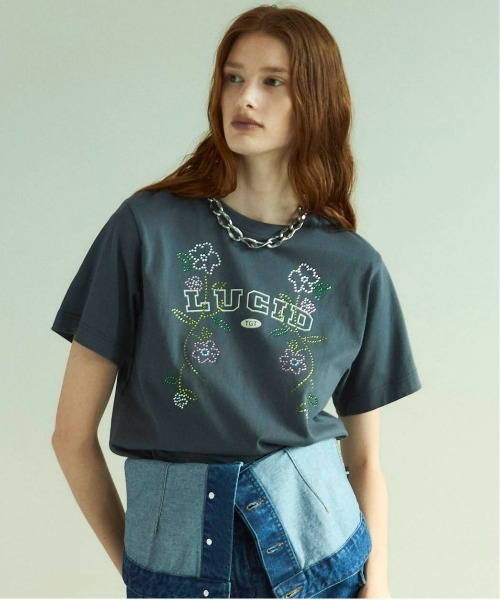 tシャツ LUCID  Glitter Flower T-shirt/LUCIDキラキラフラワーTシャツ「MAISON SPECIAL/メゾンスペシャ
