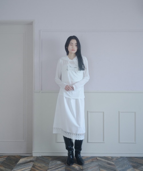 Smyeon スカート Antique lace midi skirt/アンティークレースミディ