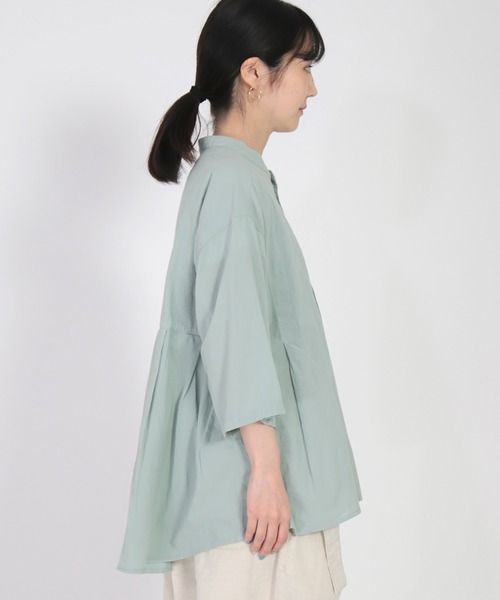 「Brocante」 7分袖シャツ 2 ライトグレー レディース Brocante 「Brocante」 7分袖ブラウス 2 ライトグレー