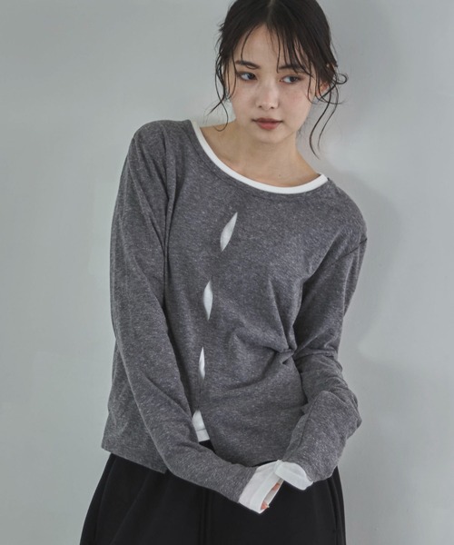 feepur（フェピュール） tシャツ フロントホールシアーセットロンTee