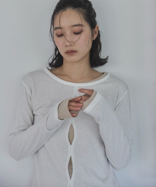feepur tシャツ フロントホールシアーセットロンTee レディース