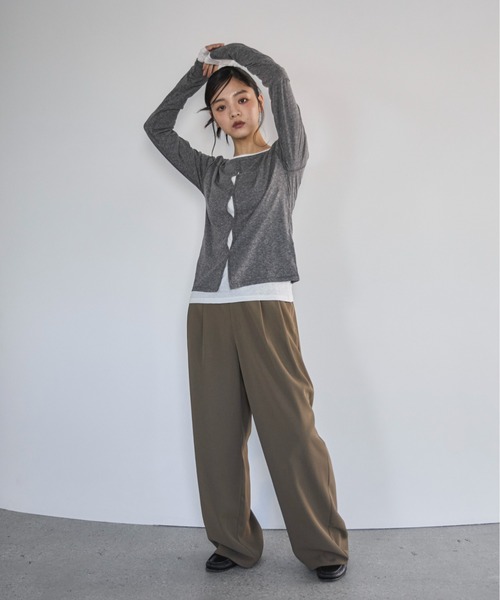 tシャツ モーションフォントPT　ロンTEE レディース antiqua ポンチロンT ロンT レディース トップス 長袖