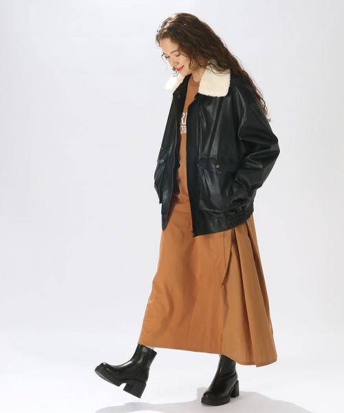 niko and... レザーコート　カラー完売品 niko and…（ニコアンド） ブルゾン FREE ブラック レディース