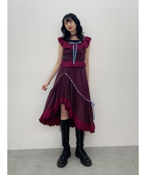 jouetie ブラウス シャツ リボンステッチフリルブラウス
