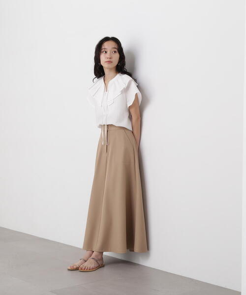 ブラウス シャツ サッカーラッフルリボンブラウス レディース N.Natural Beauty Basic ブラウス シャツ サッカーラッフル