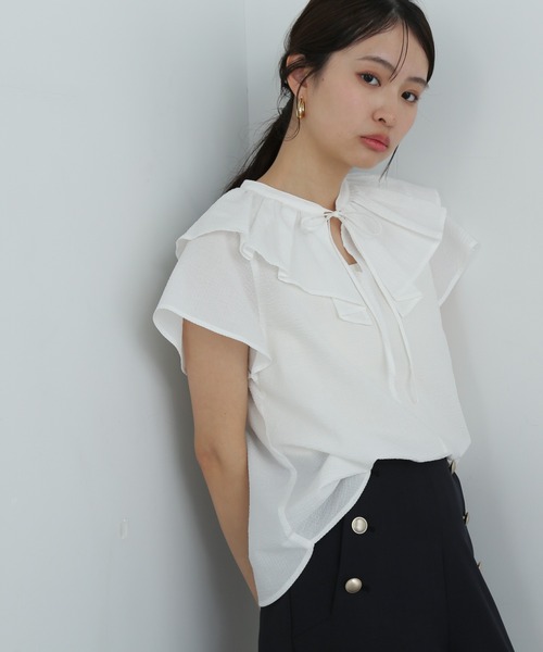 N.Natural Beauty Basic ブラウス シャツ サッカーラッフル