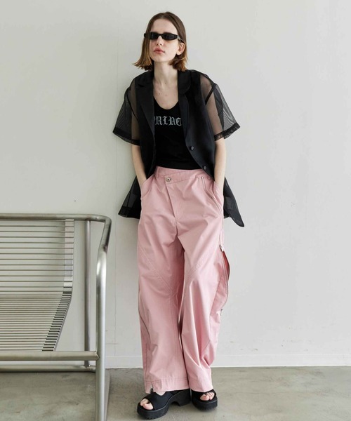 On コートタンク ピンクブラック Mサイズ　ノースリーブ MAISON SPECIAL（メゾンスペシャル） タンクトップ ノースリーブ