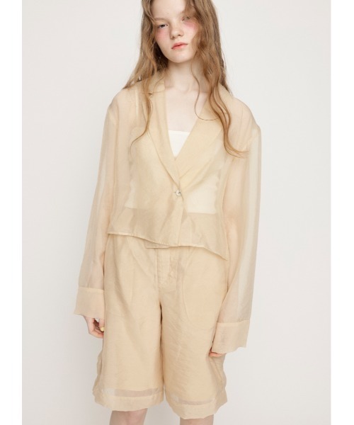 SLY（スライ） オールインワン SHEER TAILOR JUMPSUITS シアー