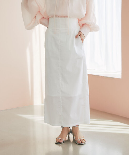 La boutique BonBon コットンナイロンナローマキシスカート La boutique BonBon（ラブティックボンボン）の「コットン