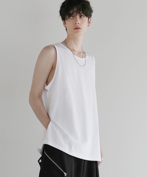 【CLEL】タンクトップ Sサイズ ホワイト＆ブラック CLEL】High Vintage Design Layered Tank Top/ハイヴィンテージ