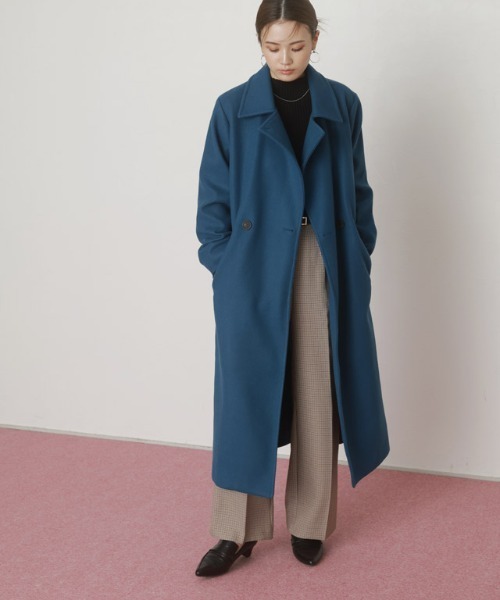 「Pierrot」 ステンカラーコート S ネイビー レディース_画像2