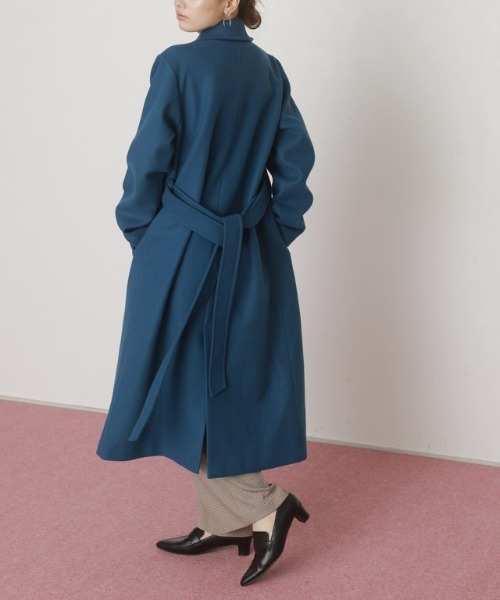 「Pierrot」 ステンカラーコート S ネイビー レディース_画像4